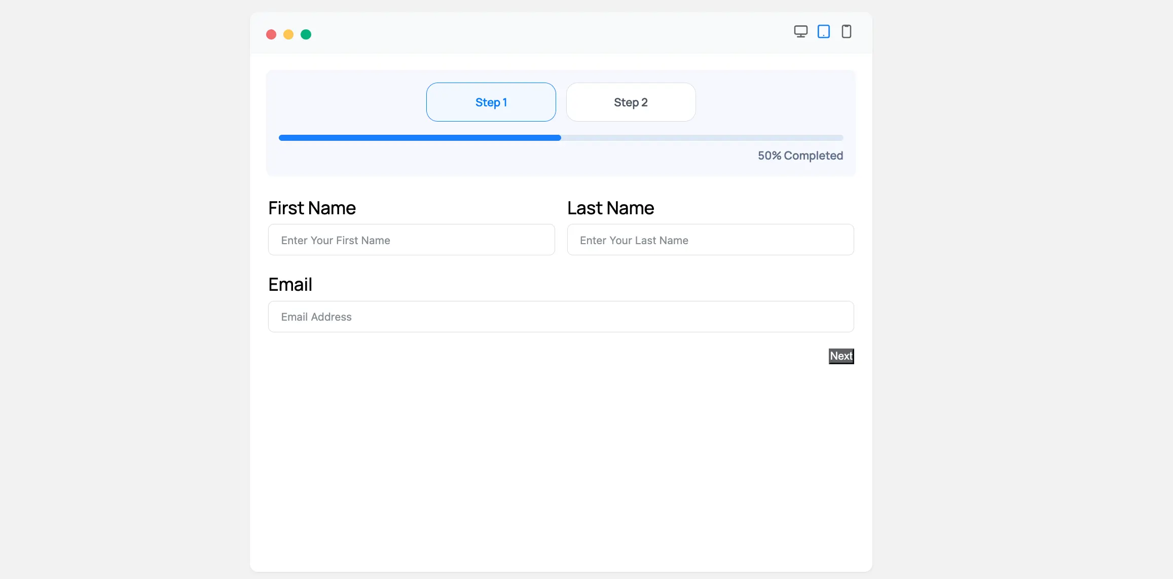 Multi-step form preview