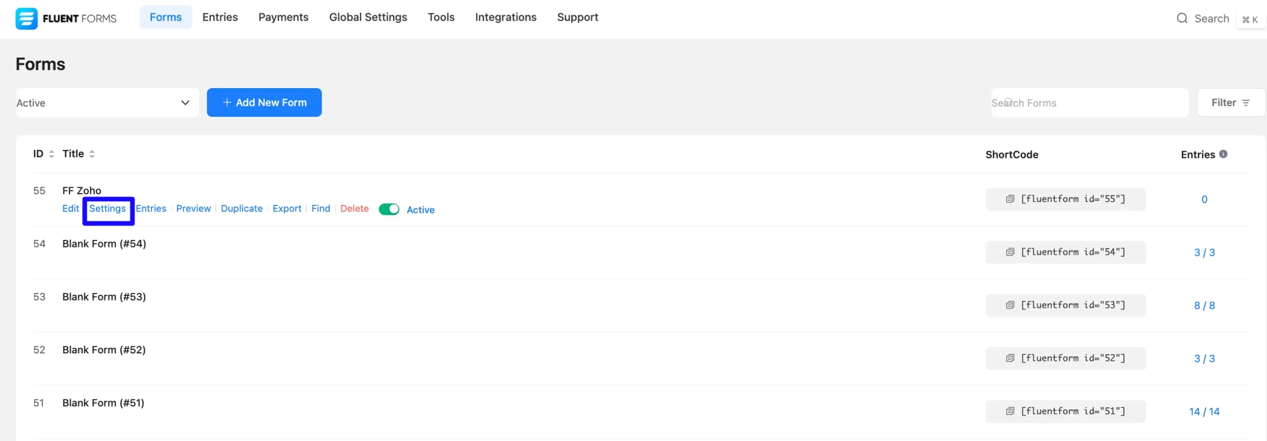 Zoho Fluent Forms