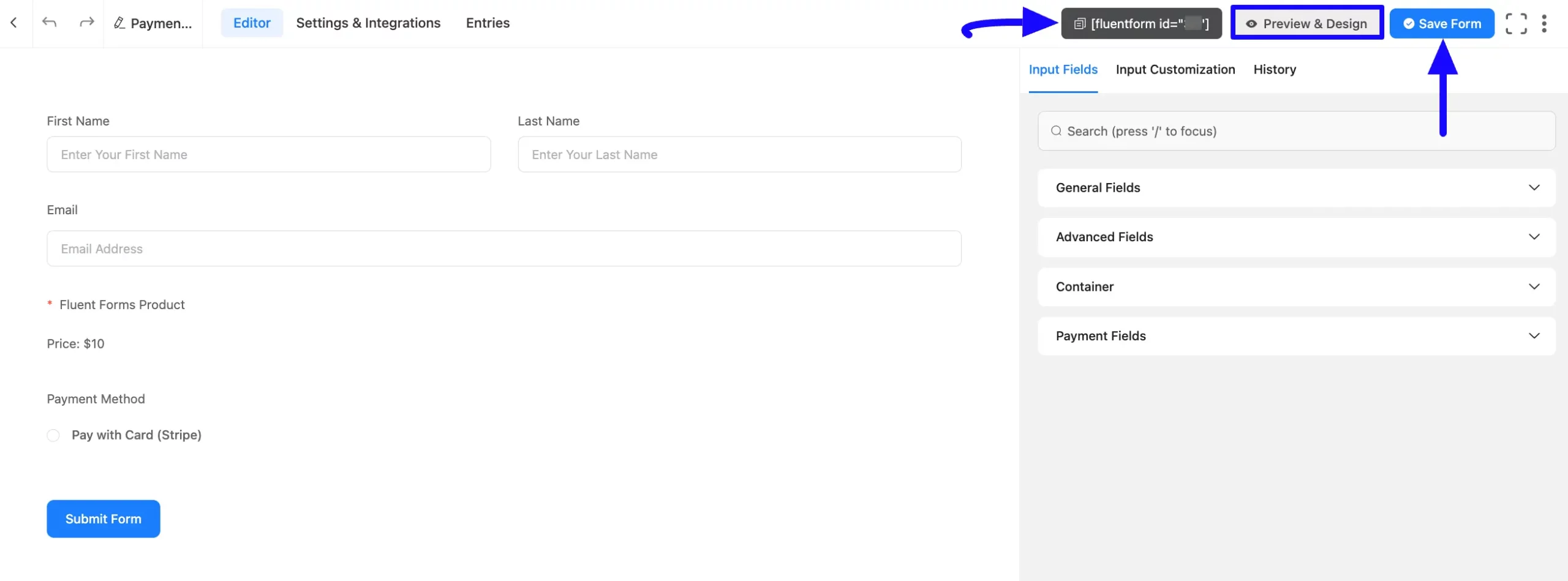 Save Payment Item Field in